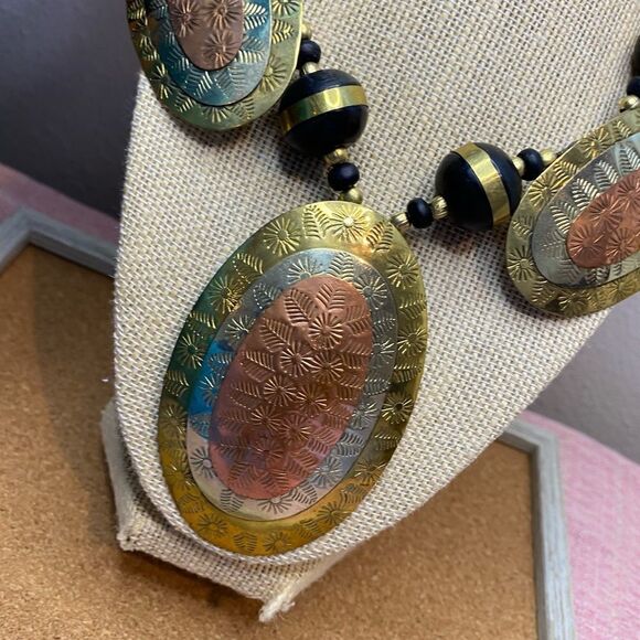 New Tribal brass copper beaded necklace - Picture 5 of 12